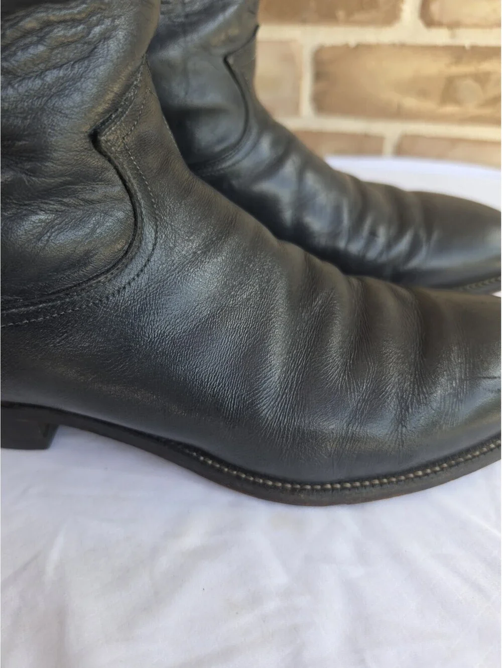 Vintage Justin Roper Boots Mens 10.5 D Gray Leather Cowboy Western USA 3025